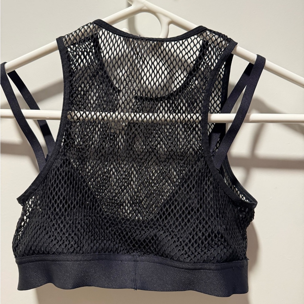 Savage X Fenty Black Mesh Sports Bra